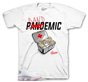 Retro 13 Wolf Grey Shirt - Bandemic - White