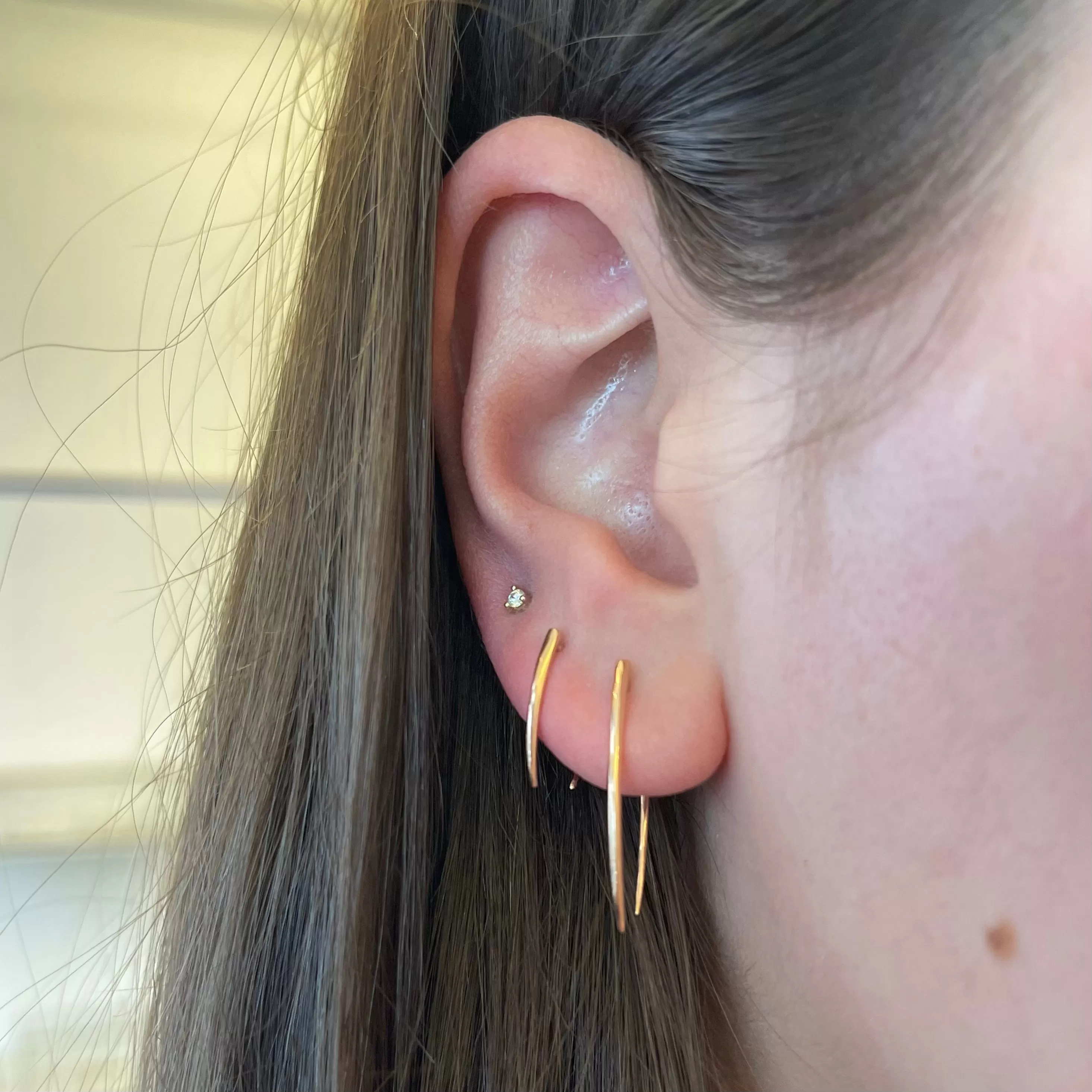 Rose Gold Large Infinite Tusk Earrings