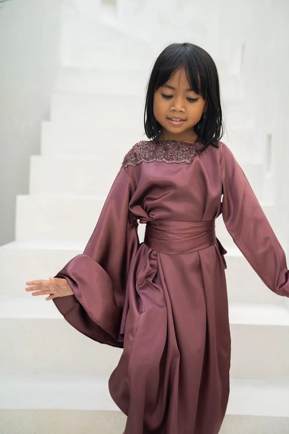 Royal Plum Kids Abaya