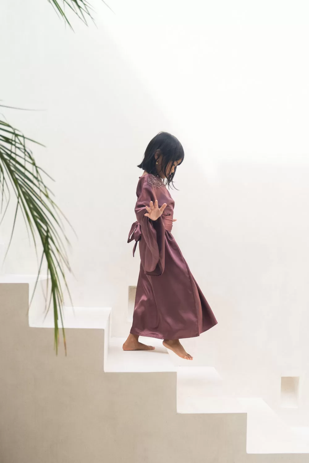 Royal Plum Kids Abaya