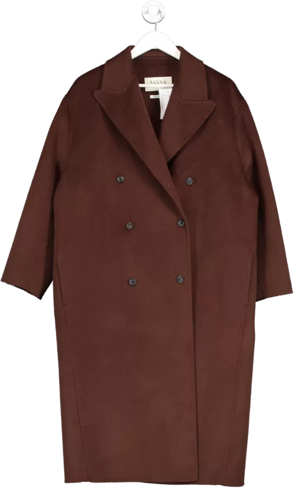 Sanna Brown Margaux Wool Overcoat One Size