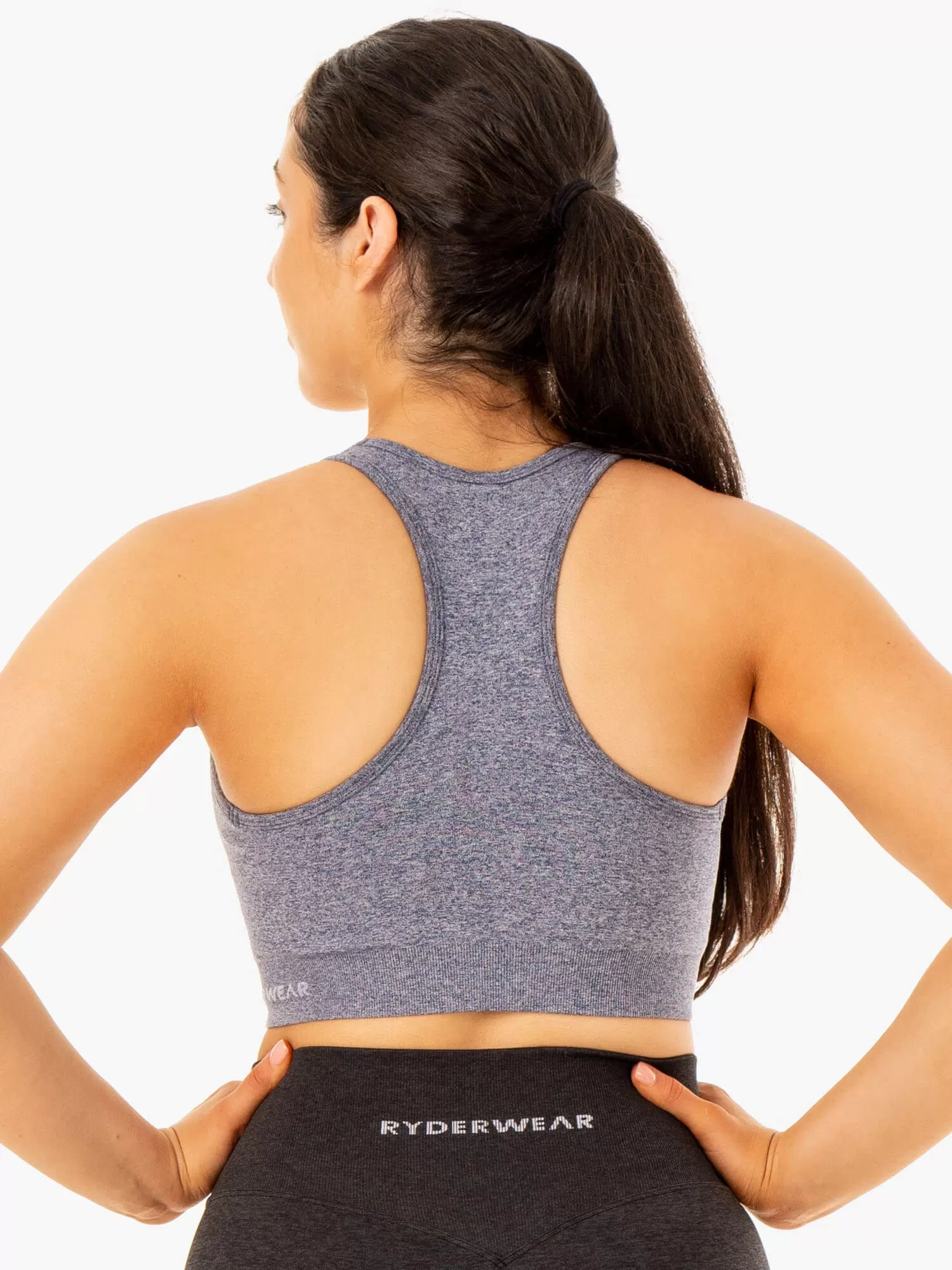 Sculpt Seamless Racer Back Sports Bra - Navy Marl