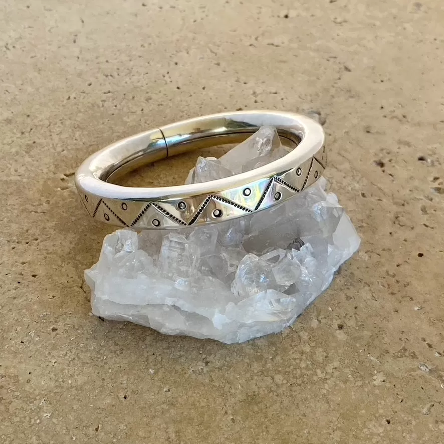 Silver Kutchi Hollow Bangle