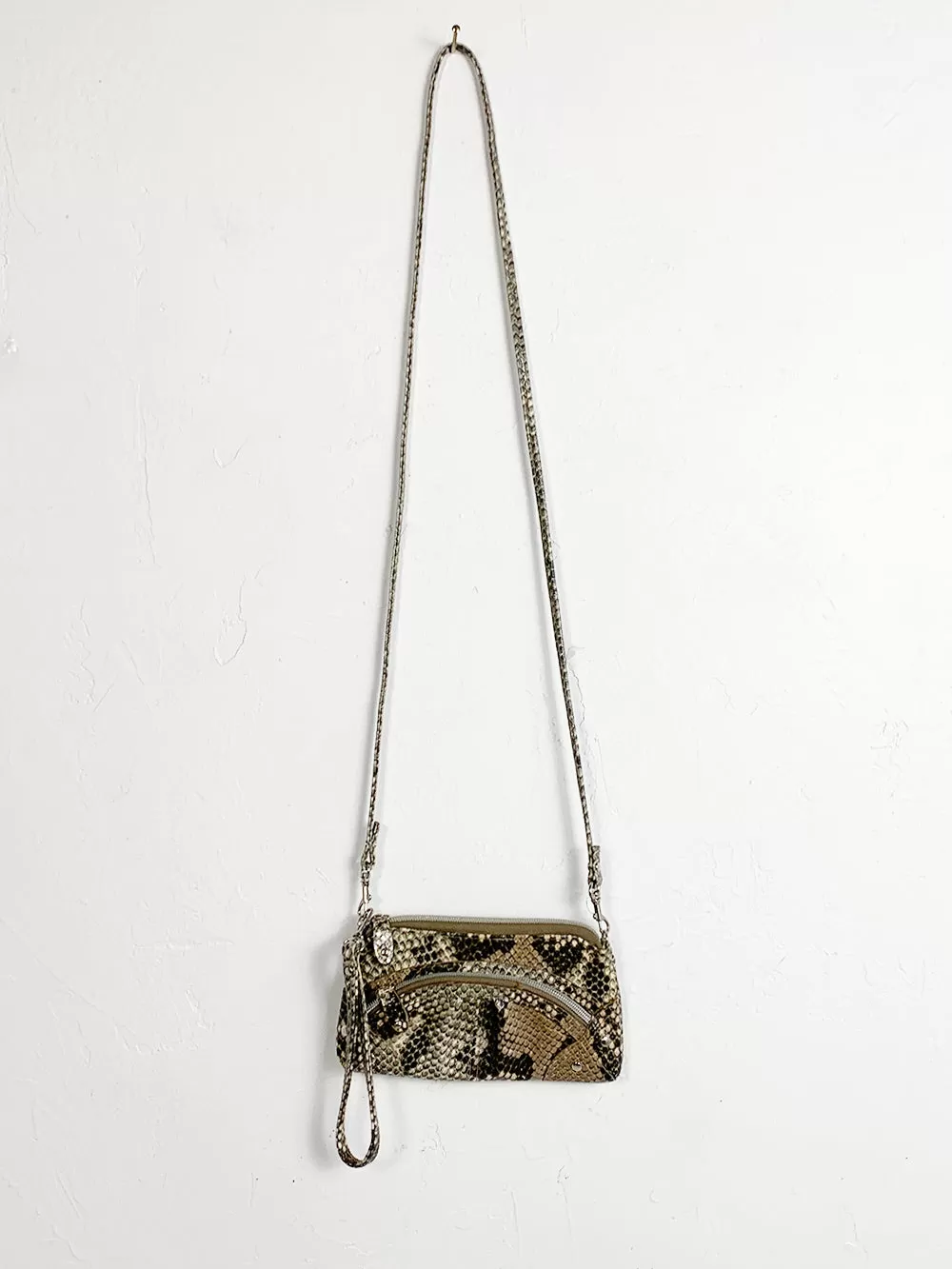 Snakeskin Convertible Mini Clutch Cross Body Purse