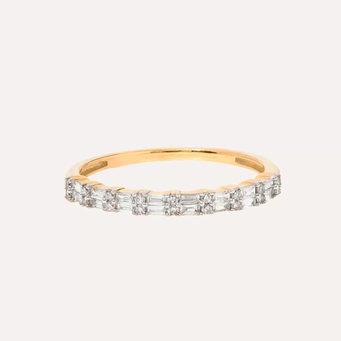 Stackable Baguette Ring in 14k Gold over Sterling Silver