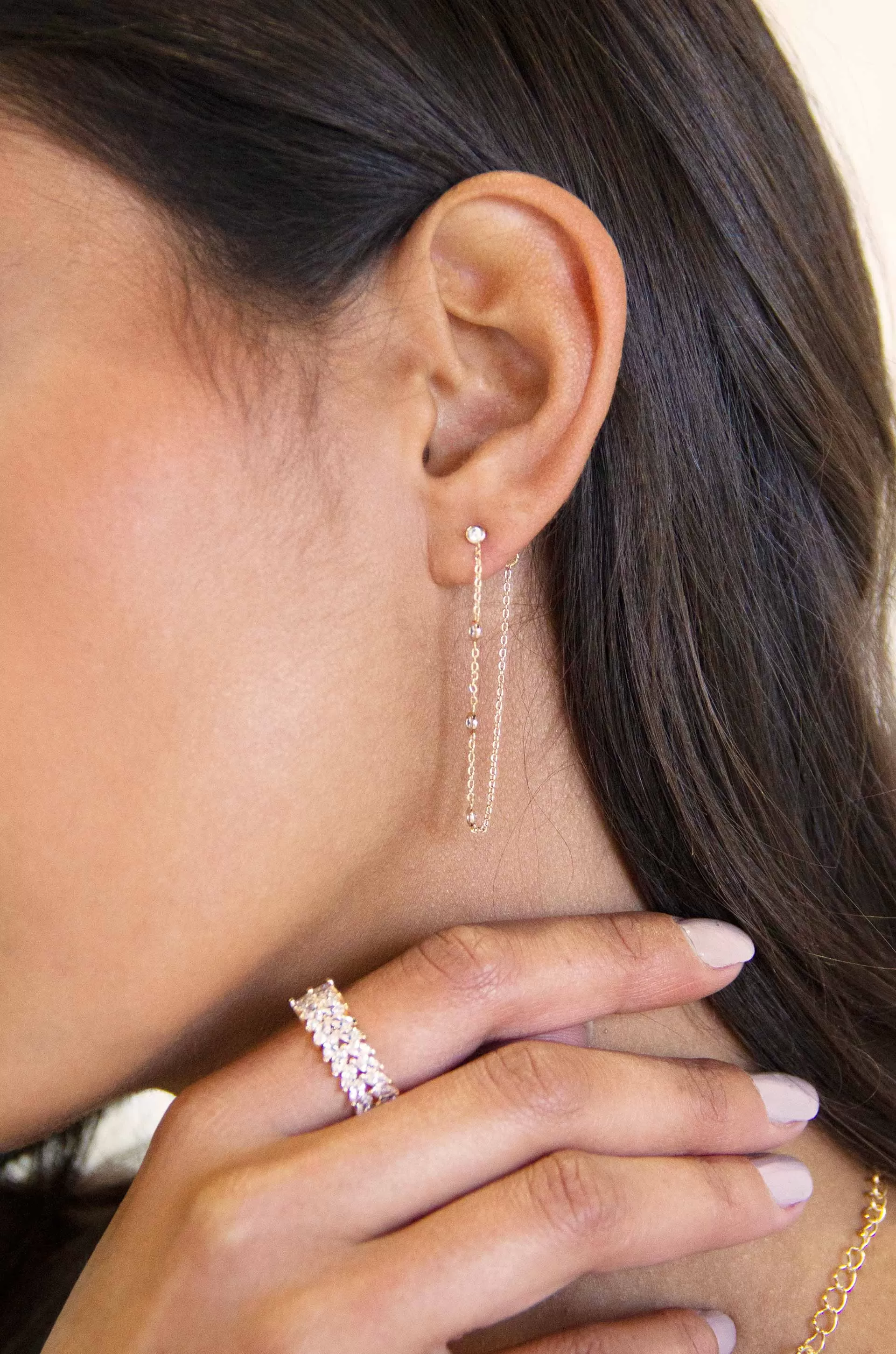 Super Elegant Crystal Strand Earrings