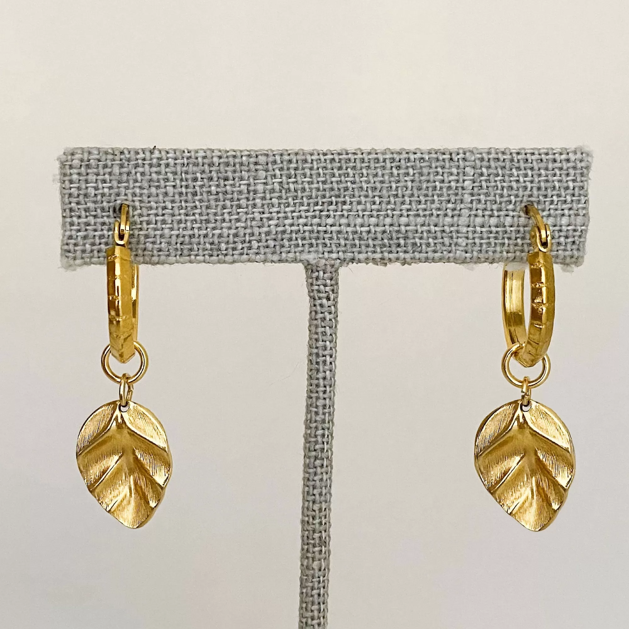 TARYN gold charm hoop earrings