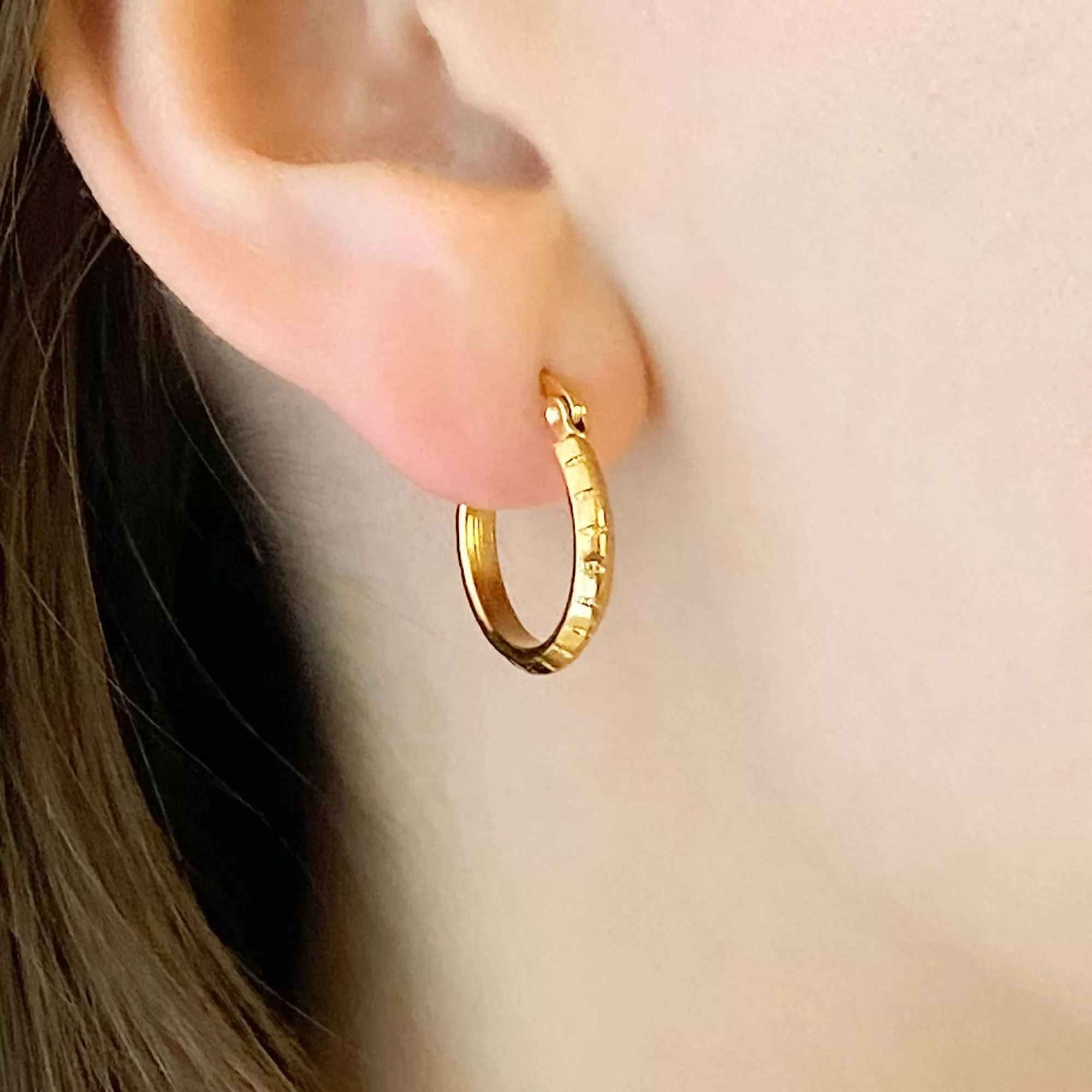 TARYN gold charm hoop earrings