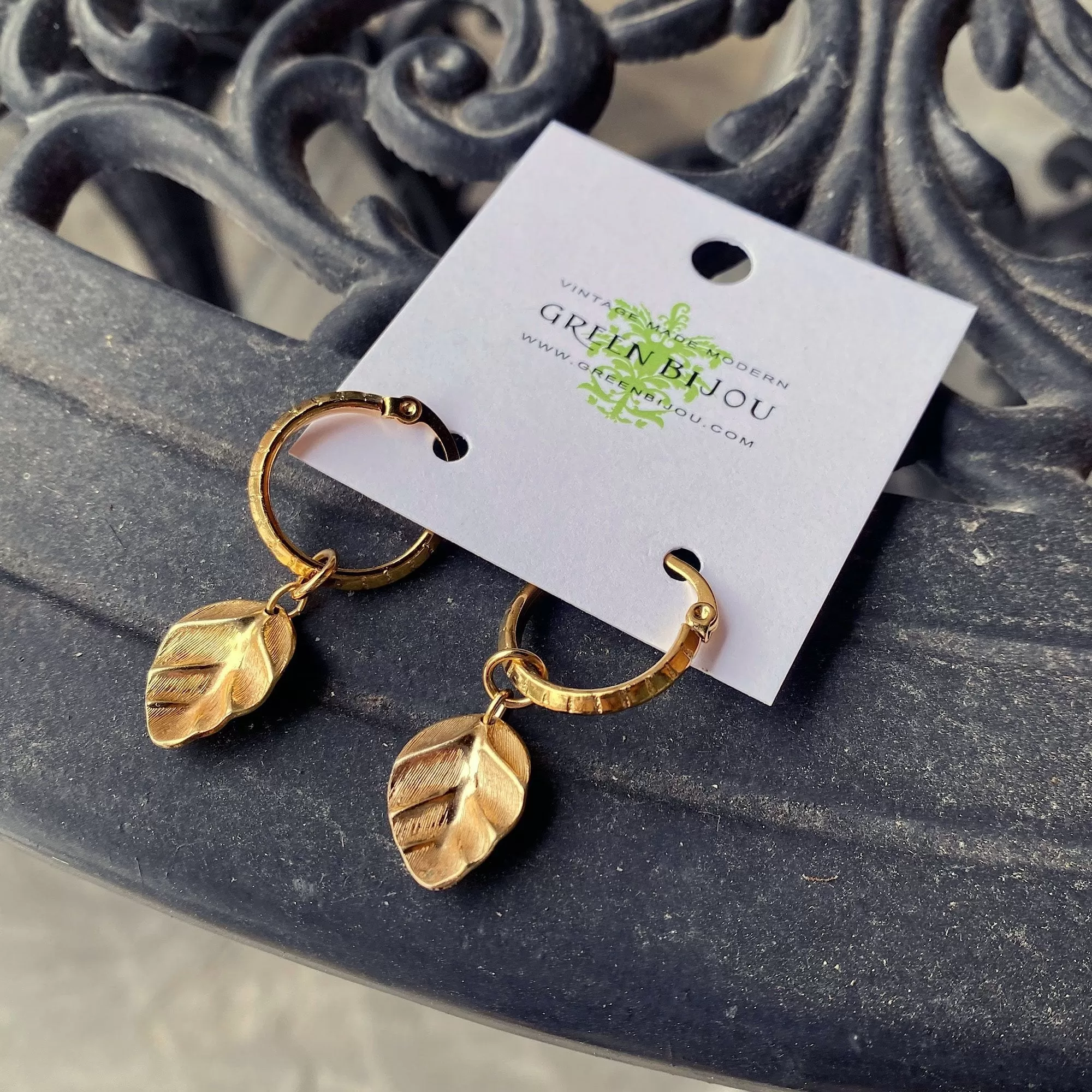 TARYN gold charm hoop earrings