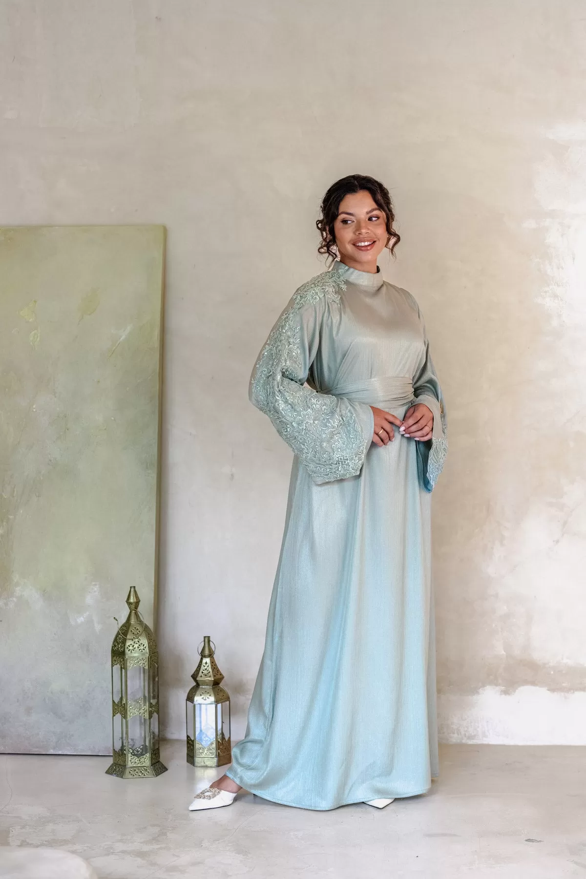 Teal Tranquility Abaya