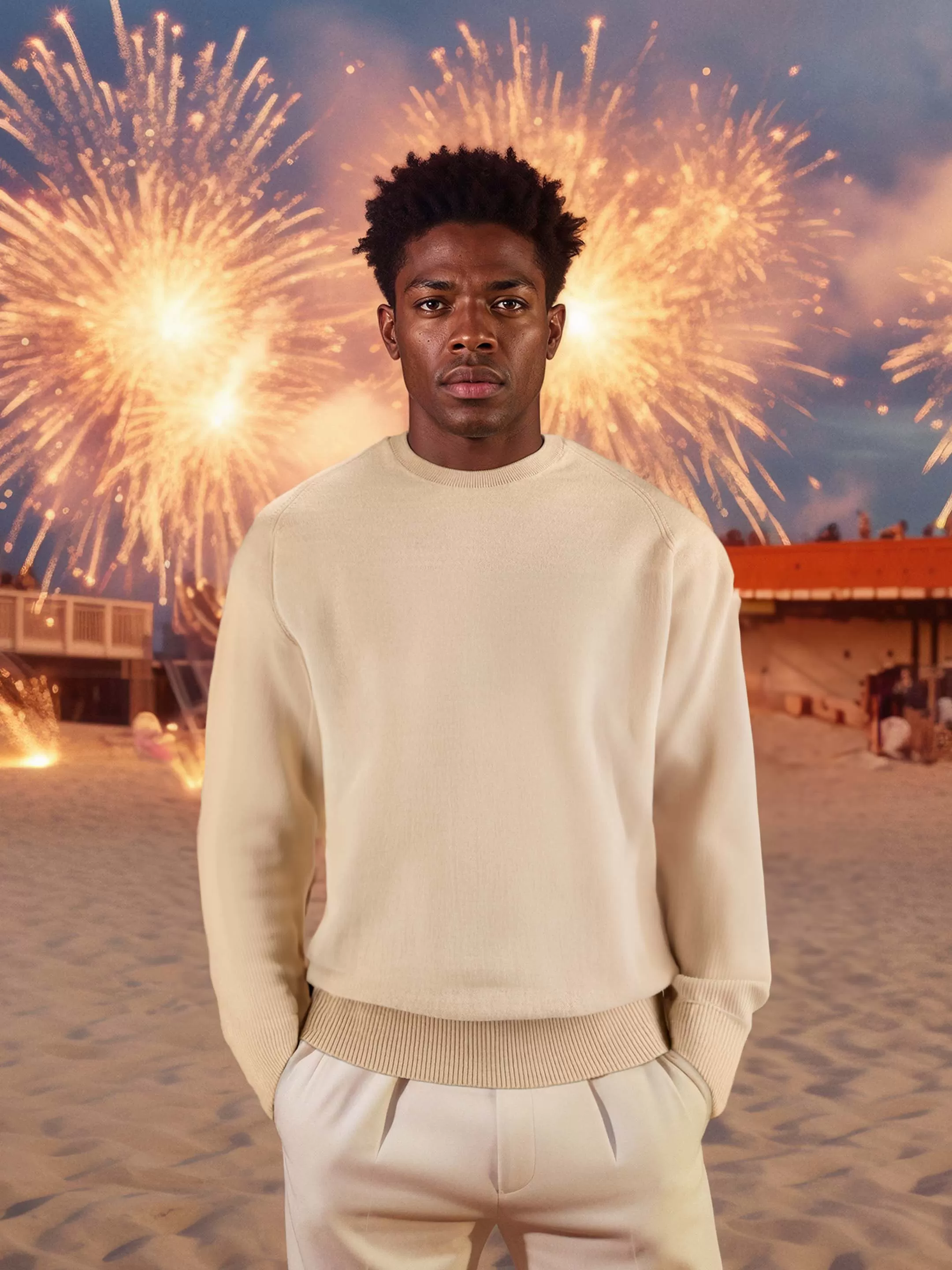 The Crewneck Light - Almond White