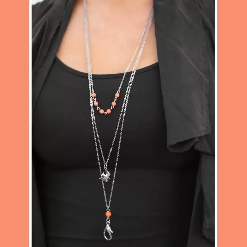 The Flight Attendant Orange Lanyard Necklace