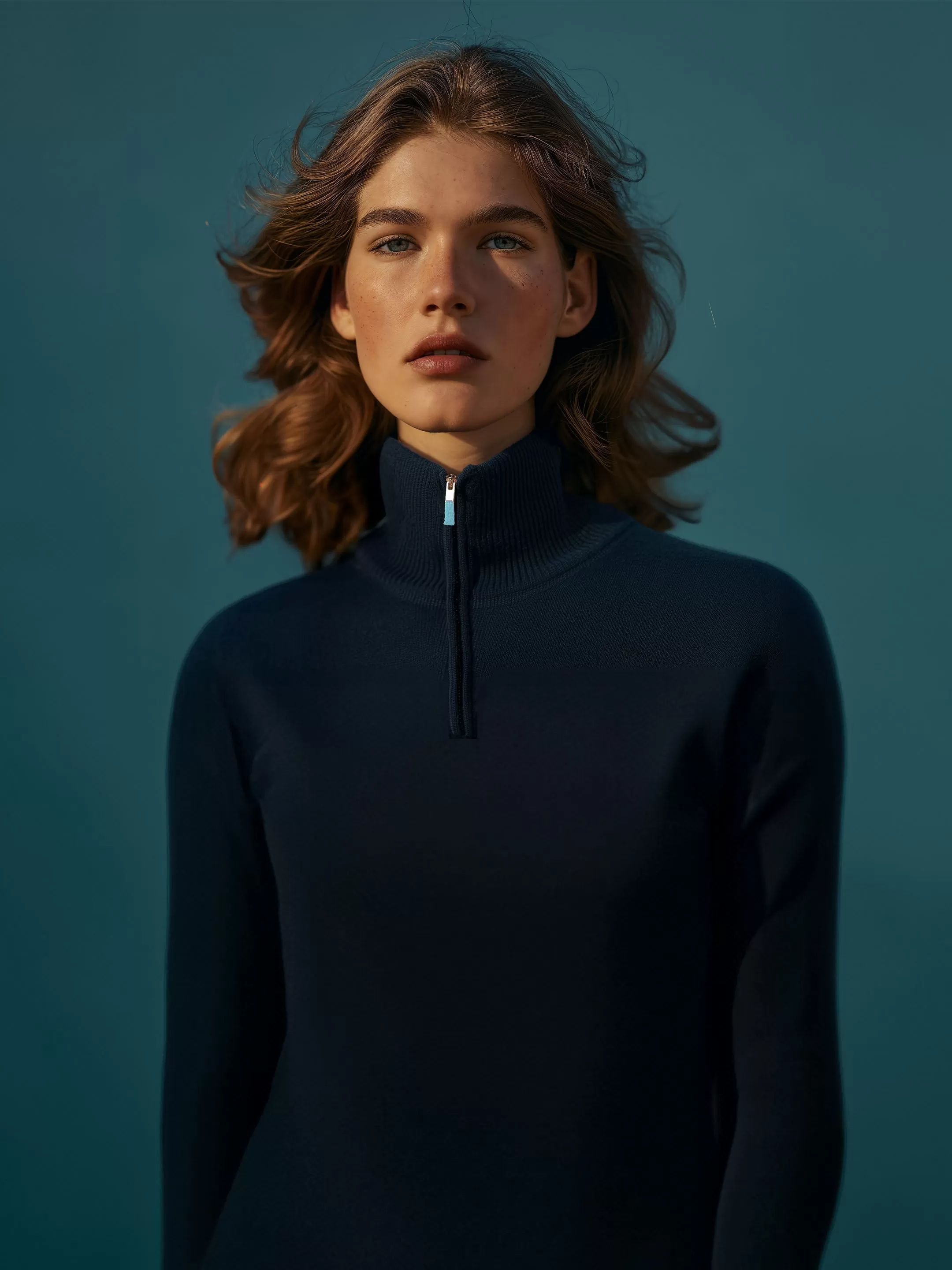 The Half Zip - Pacific Blue