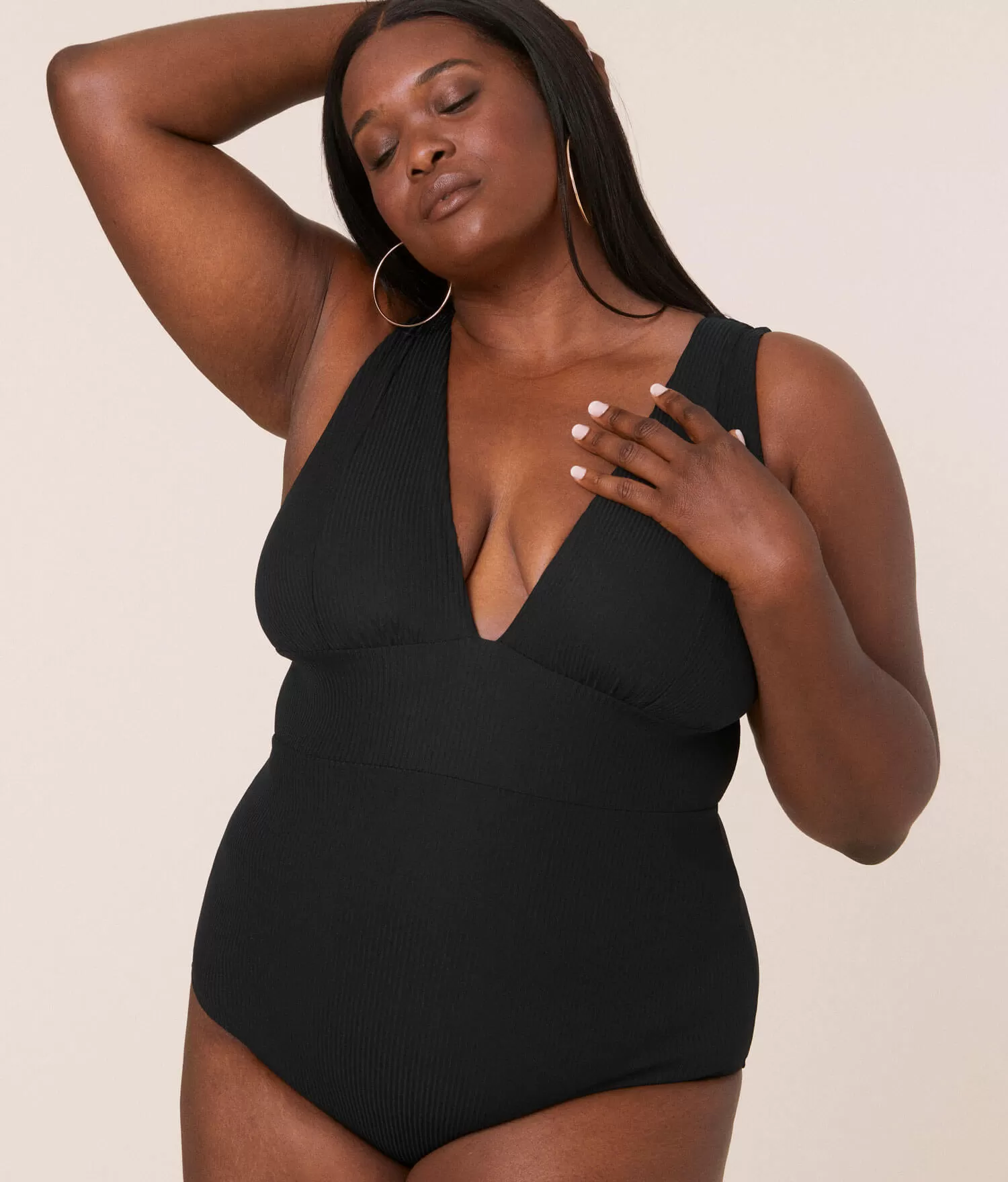 The Mykonos One Piece - Ribbed - Black - Long Torso