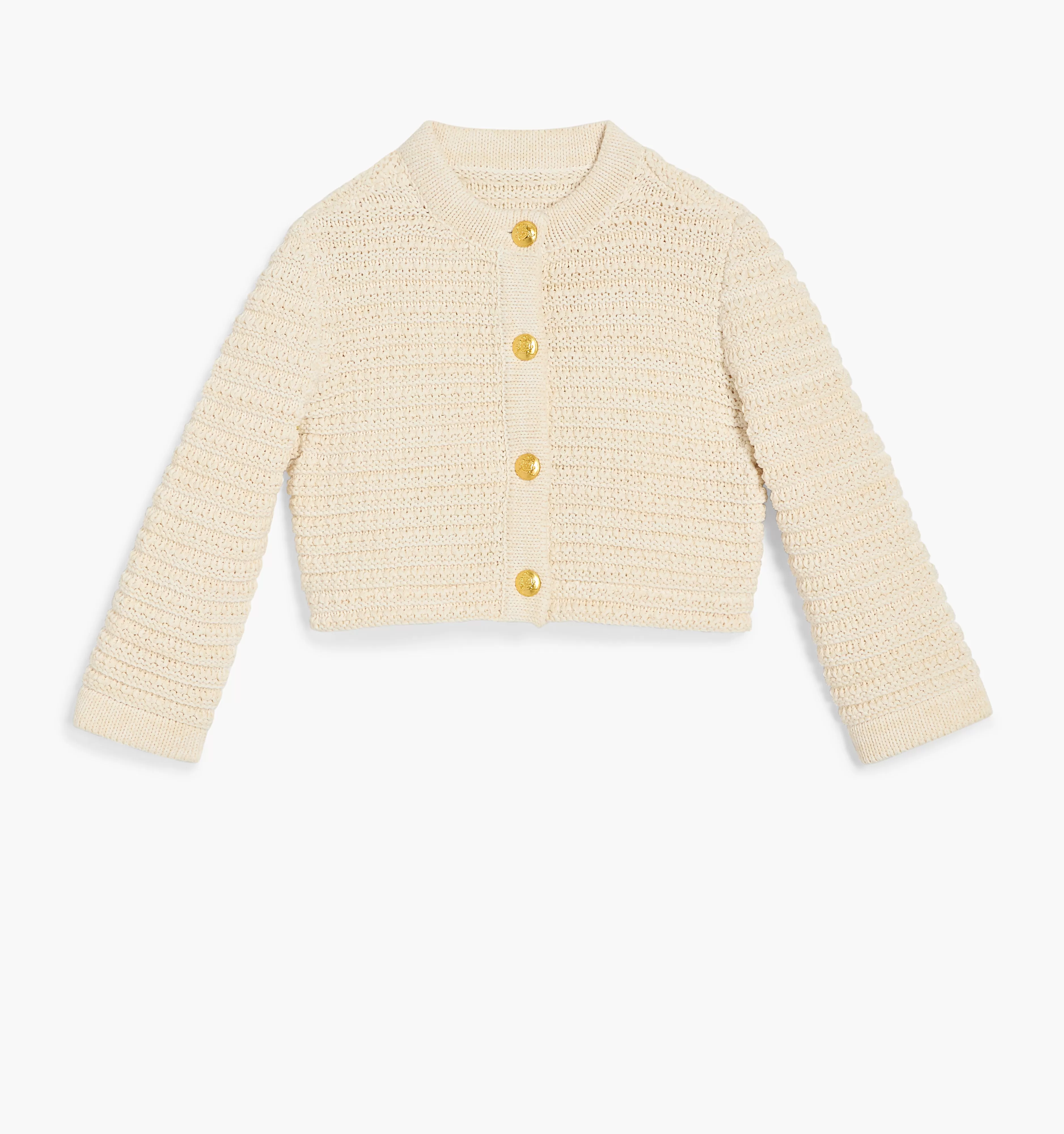 The Tiny Harper Cardigan - Cream Marl Knit