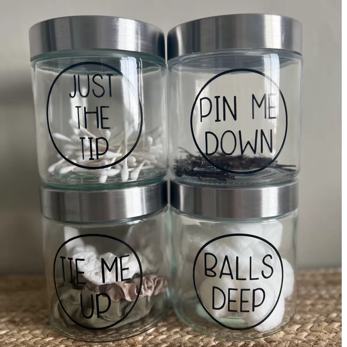 Tie Me Up Glass Hair Tie Jar