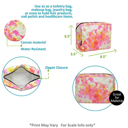 Tropical Tie Dye NGIL Large Cosmetic Travel Pouch