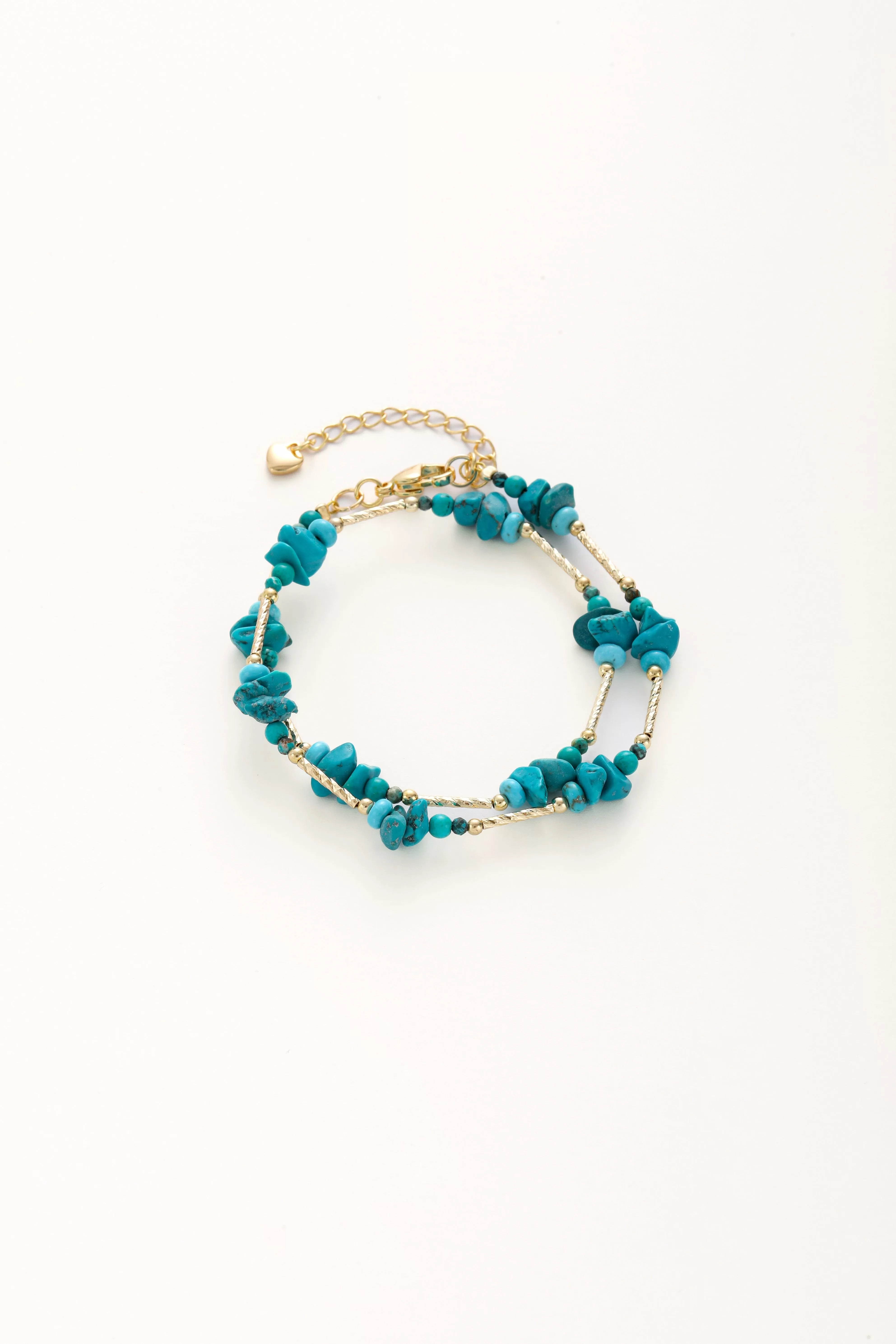 Turquoise Duo Strand Wrap Bracelet