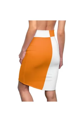 Two-Toned Turmeric/White Women's Pencil Skirt