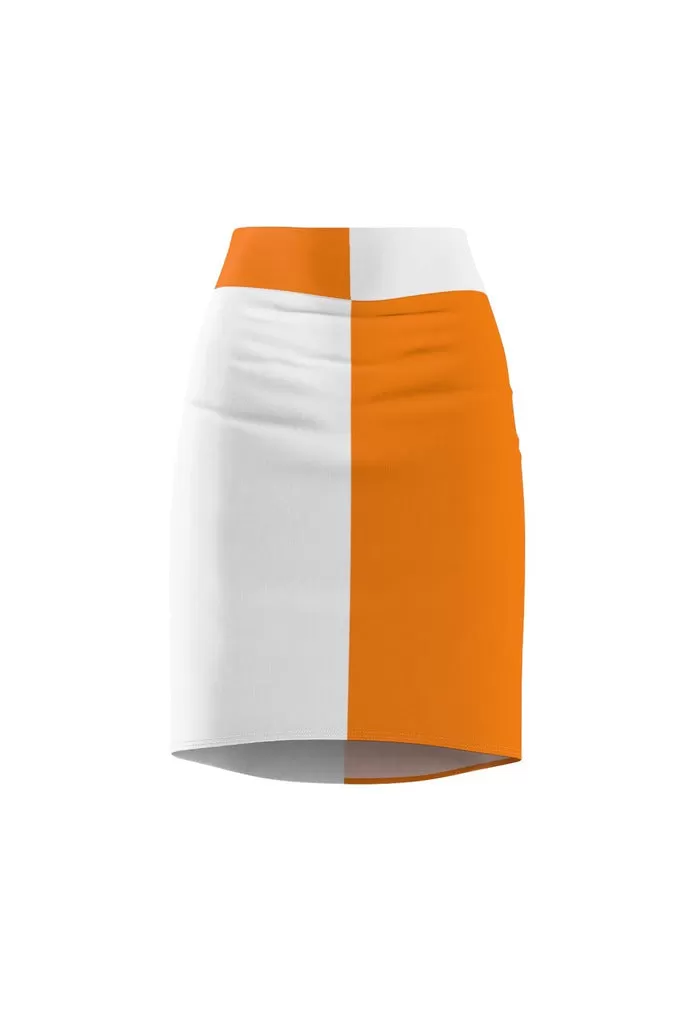 Two-Toned Turmeric/White Women's Pencil Skirt