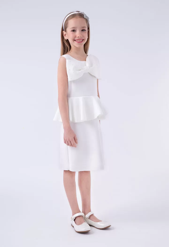 Uneven Bow Sleeveless Dress