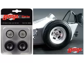 Vintage Dragster Wheels and Tires Set of 4 from The Chizler V Vintage Dragster 1/18 Model by GMP