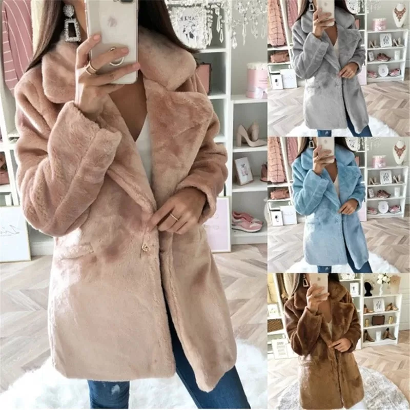 Winter Casual Long Faux Fur Coat