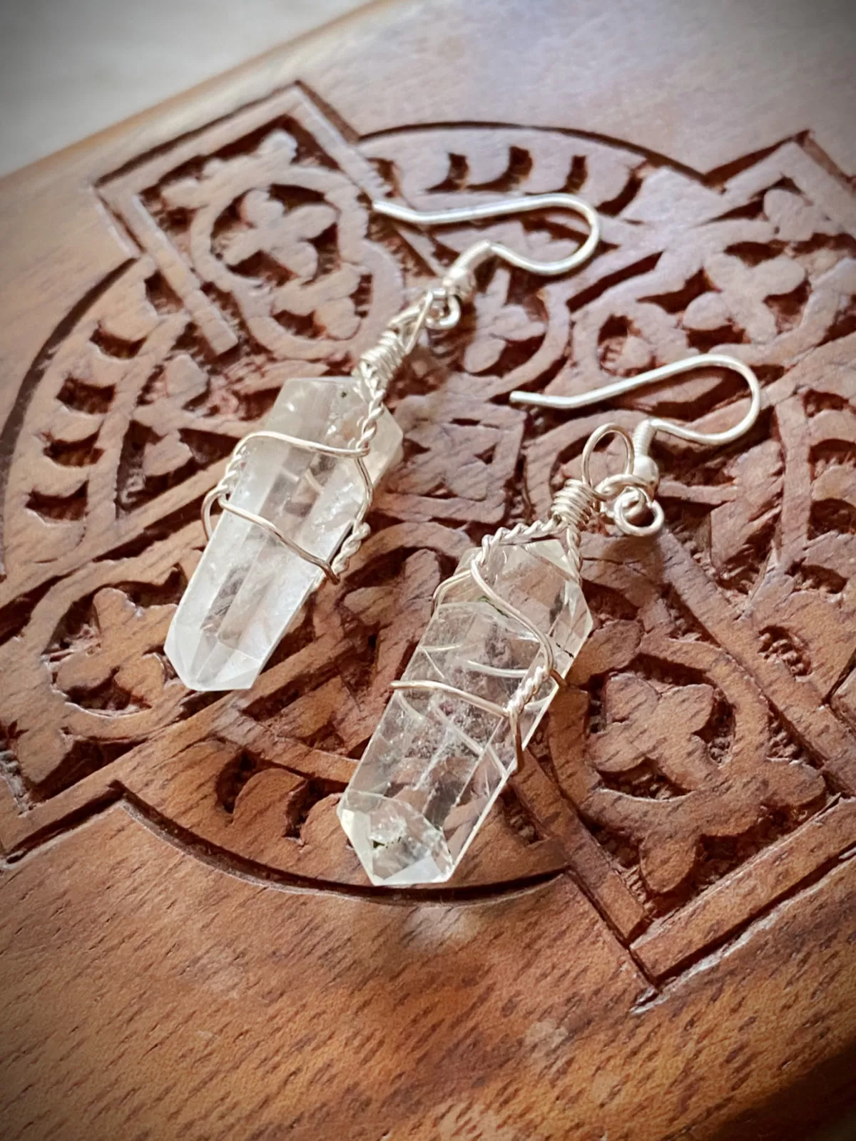 Wrapped Gemstone Point Dangles