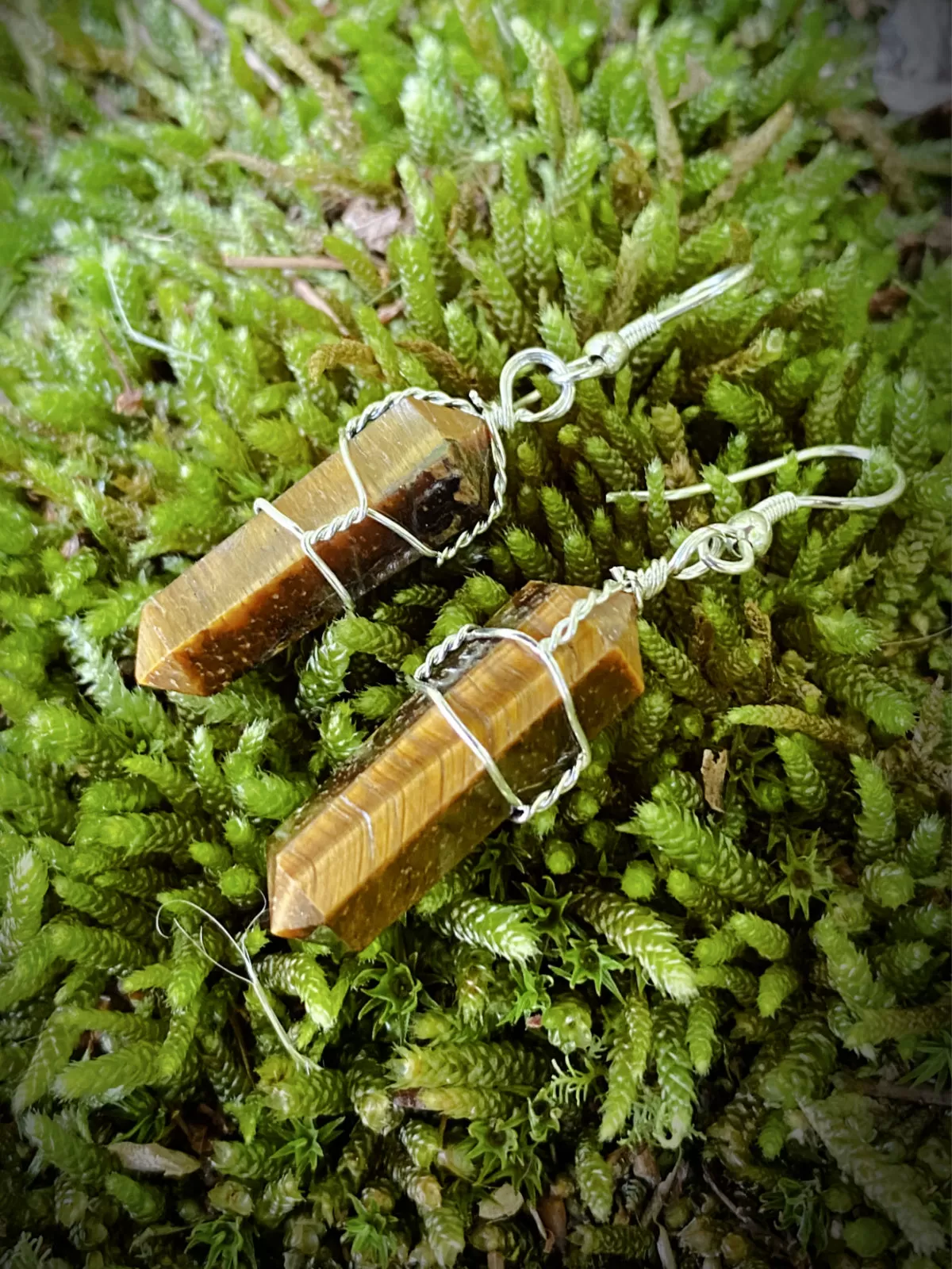 Wrapped Gemstone Point Dangles